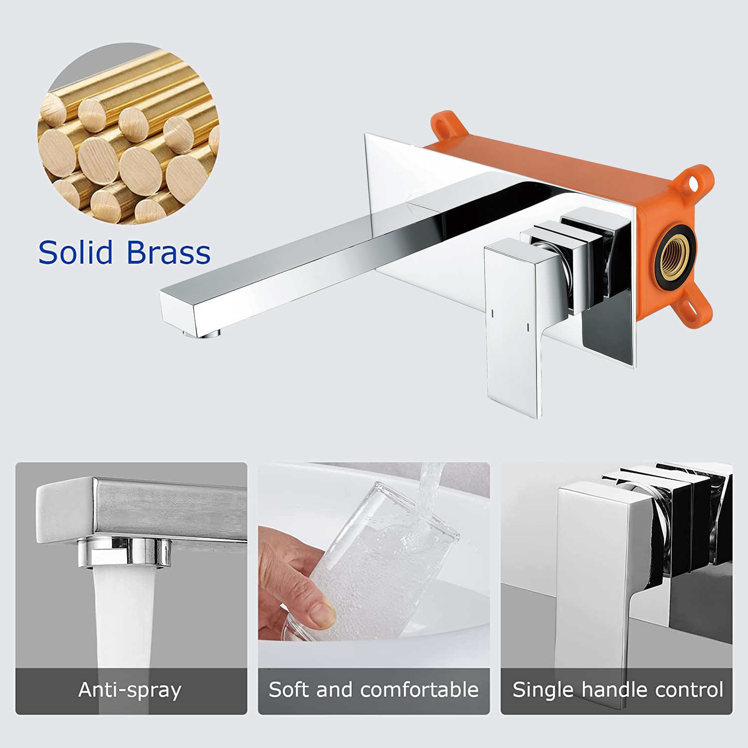 Wandmontage Single Handvat Badkamer Bad Wastafel Mengkraan