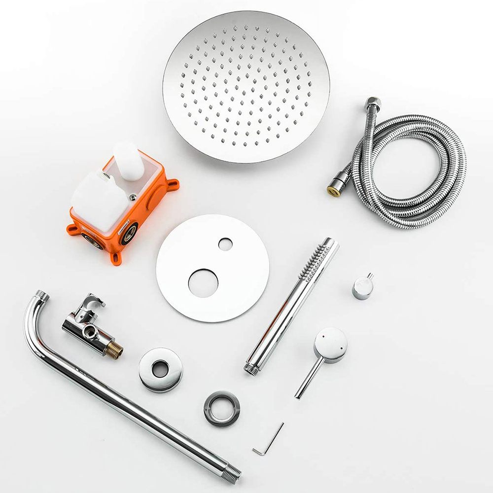 Aquacubic cUPC Chrome dubbele handgreep douchekraan set 10 'regendouche met handdouche